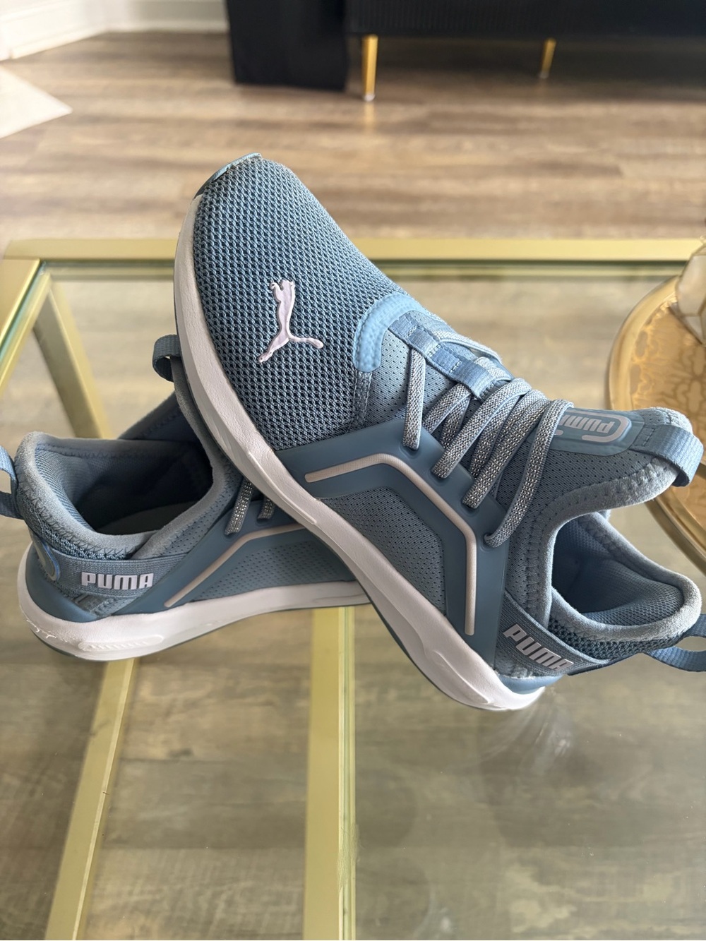 Puma Kids Light Blue Mesh Athletic Sneakers - Picture 5 of 7